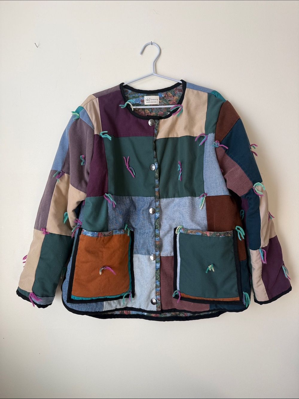 ⭐️ 29. Quilted jacket SHORT -Denim canvas- upcycled handmade vintage